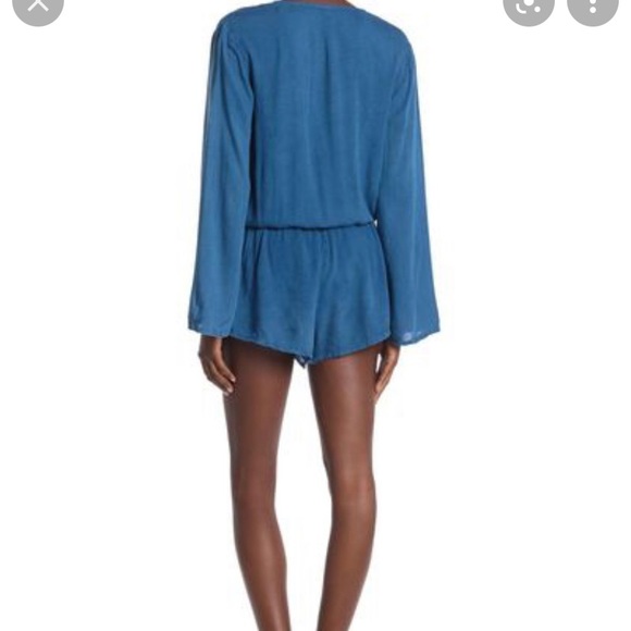 Boho Me Bell Sleeve Acid Wash Cover Up Romper - Picture 2 of 5